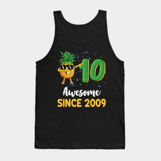 10th Birthday Pineapple Dabbing 10 Years Old Tank Top